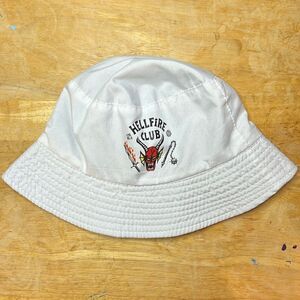 Stranger Things Season 4 Hellfire Club White and Black Reversible Bucket Hat